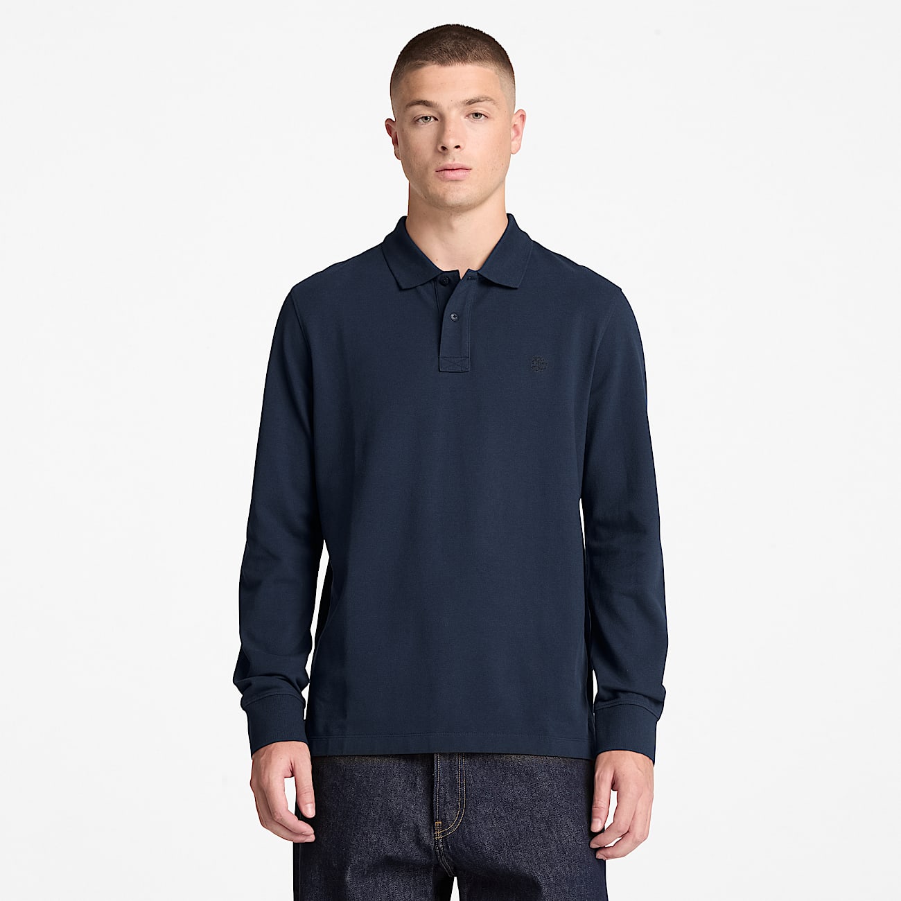 Millers River LongSleeve Polo for Men in Dark Blue TBL Blue ALT1