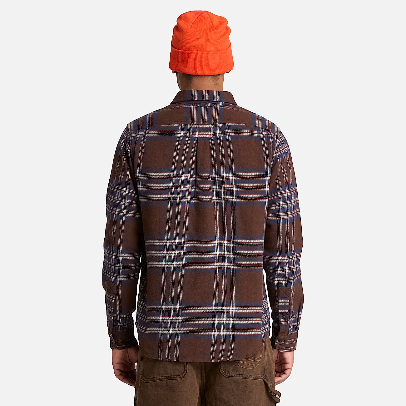 Chemise classique  carreaux indigo pour homme en marron fonc TBL marron ALT3