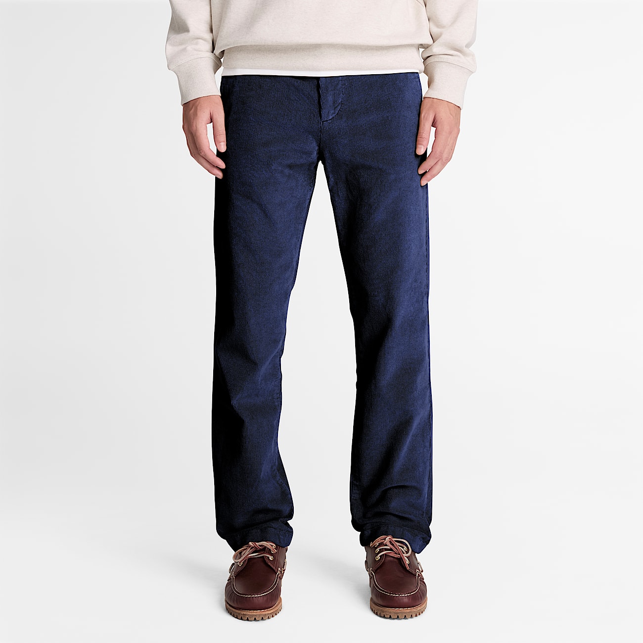 Claremont Straight Corduroy Chino Trouser for Men in Dark Blue TBL Blue ALT1