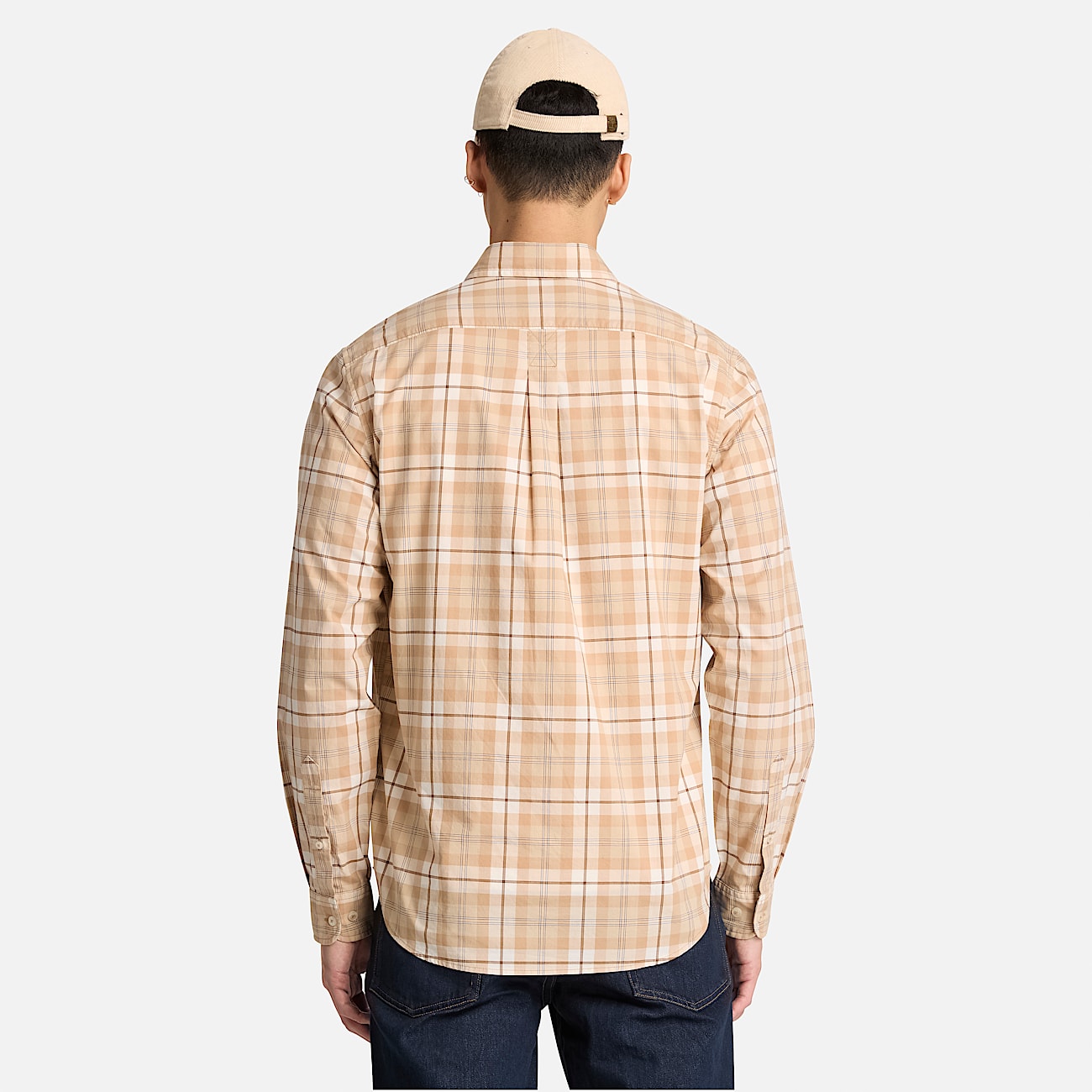 Check Regular Fit Poplin Shirt for Men in Light Brown TBL Brown ALT8