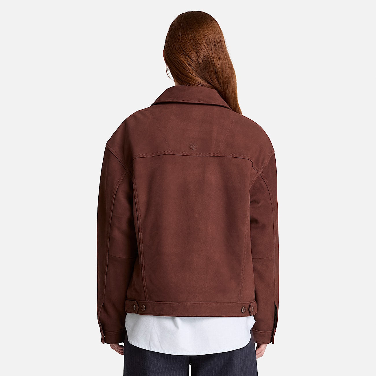 Trucker Leather Jacket for Women in Dark Brown TBL Brown ALT8