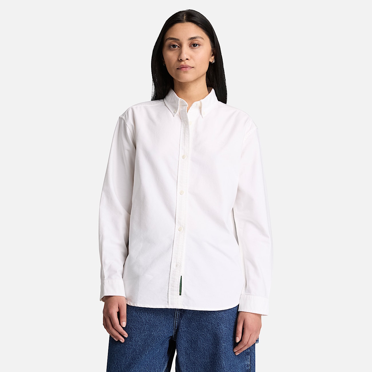 Chemise Oxford dcontracte  manches longues pour femme en blanc TBL blanc ALT1