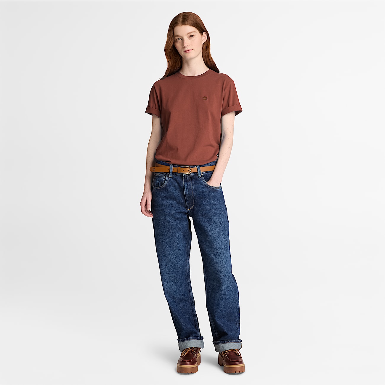 Crafted KurzarmTShirt mit Rundhalsausschnitt fr Damen in Braun TBL Braun ALT2