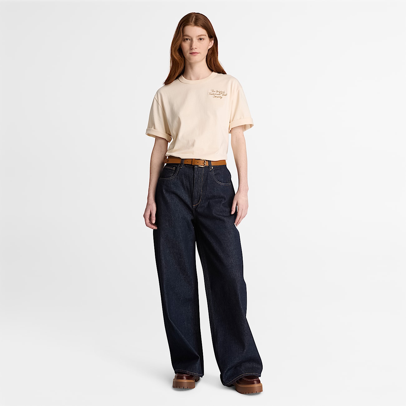 Wide Leg Denim Trouser for Women in Dark Blue TBL Blue ALT2