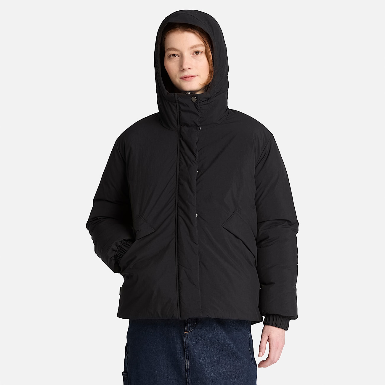 Wasserabweisende DaunenSteppjacke fr Damen in Schwarz TBL Schwarz ALT1