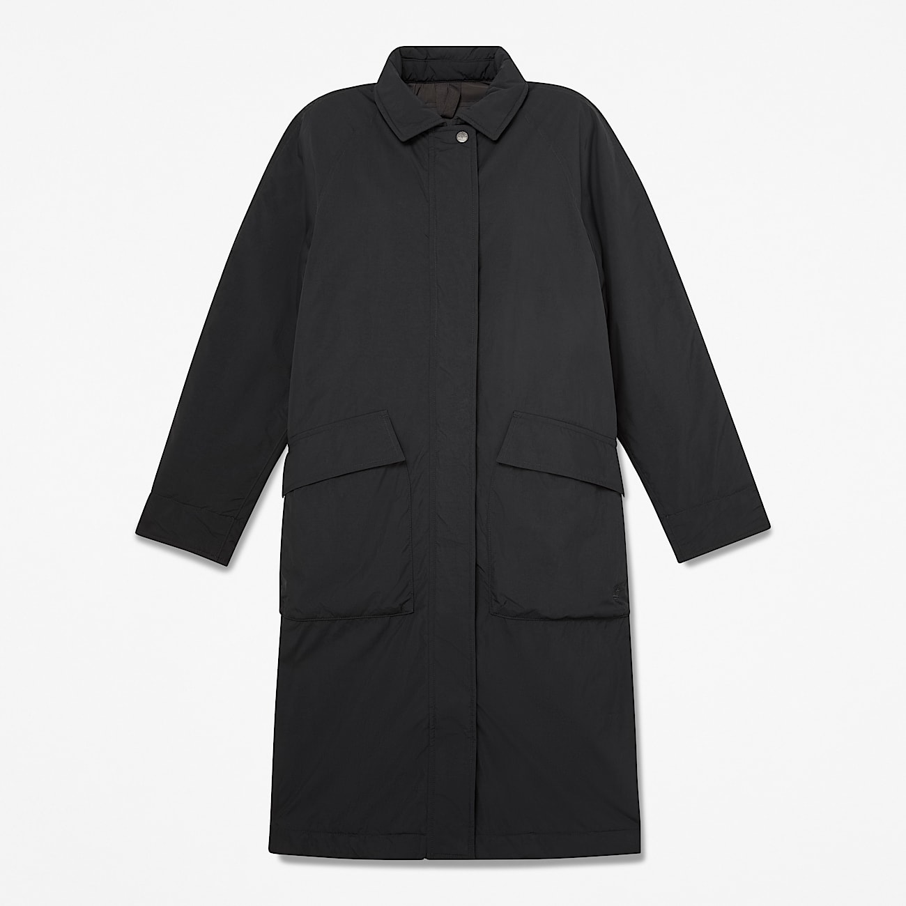 Water Repellent Insulated Long Coat for Women in Black TBL Black HERO