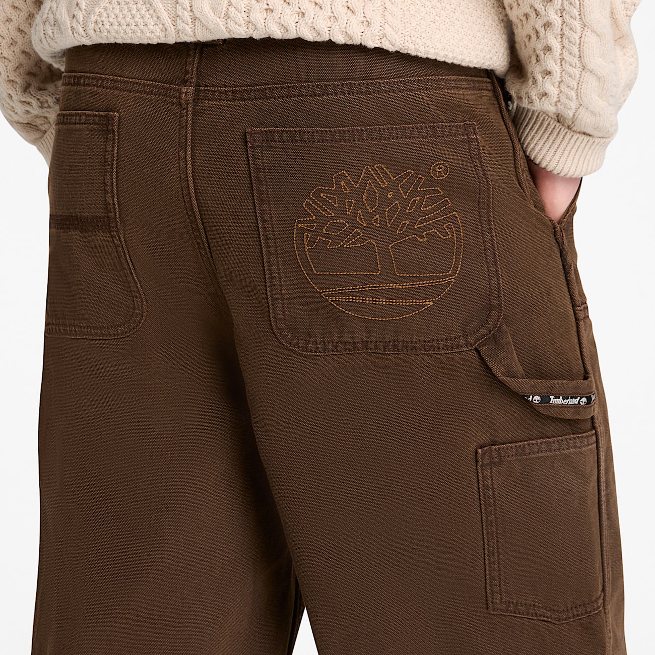 Rindge CarpenterHose aus Canvas mit verstrkten Knien fr Herren in Dunkelbraun TBL Braun ALT3