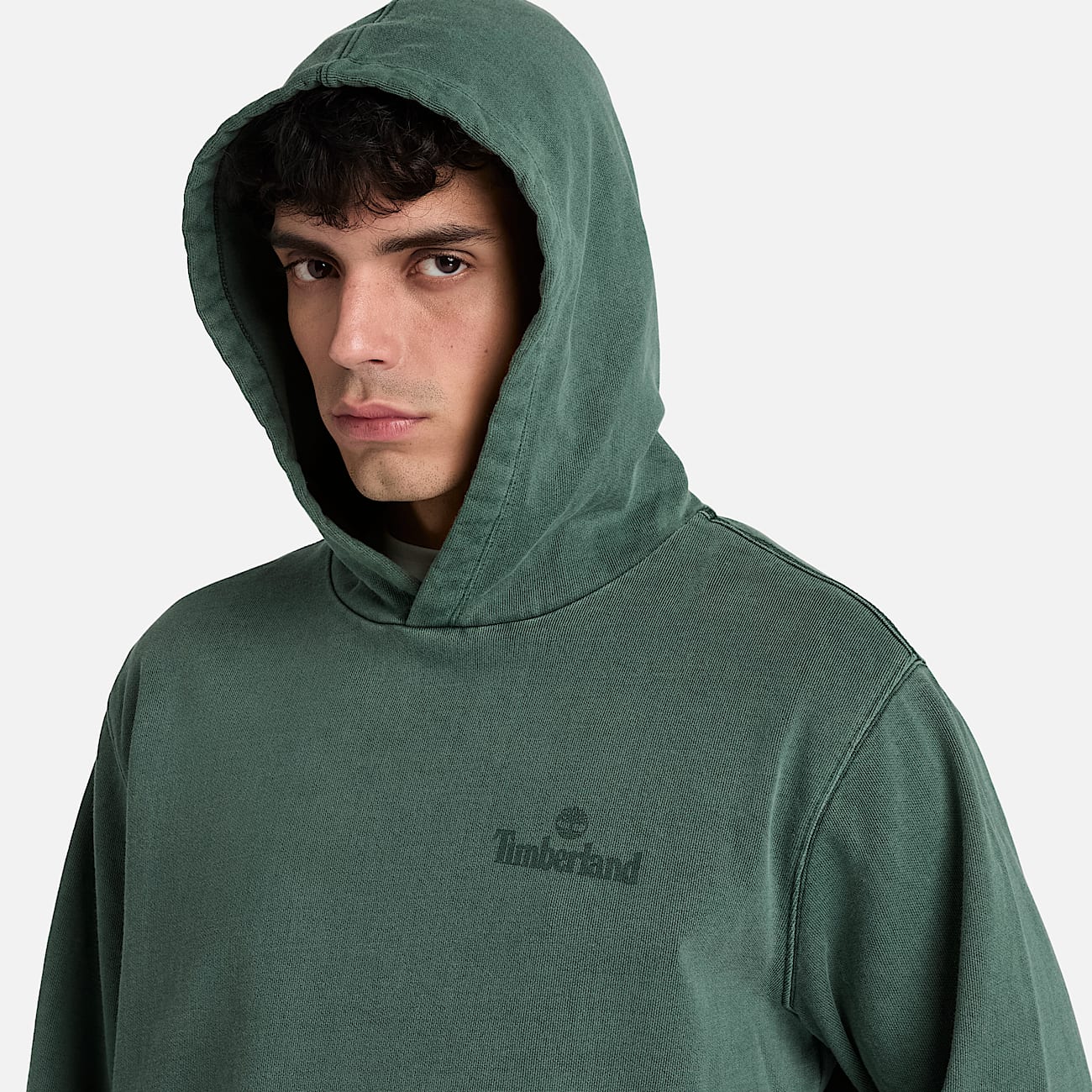 South Cabot Garment Dye Hoodie for Men in Dark Green TBL Green ALT3