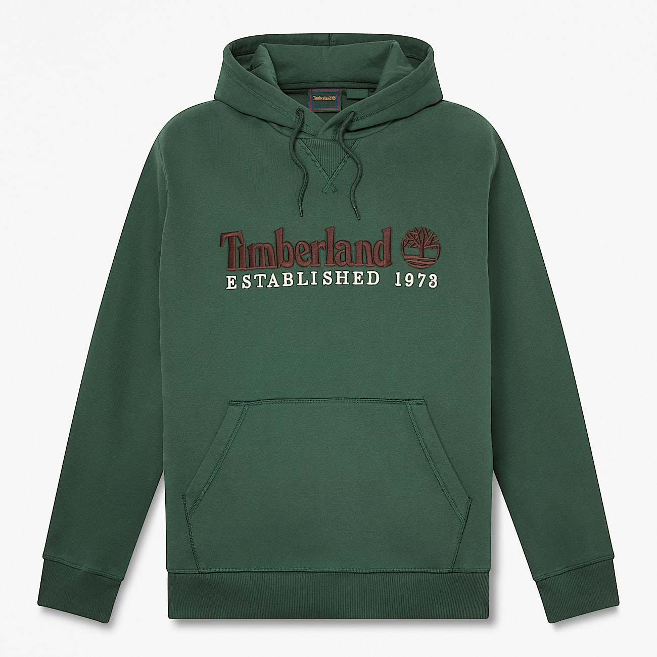 Established 1973 Embroidered Logo Hoodie for Men in Dark Green TBL Green HERO