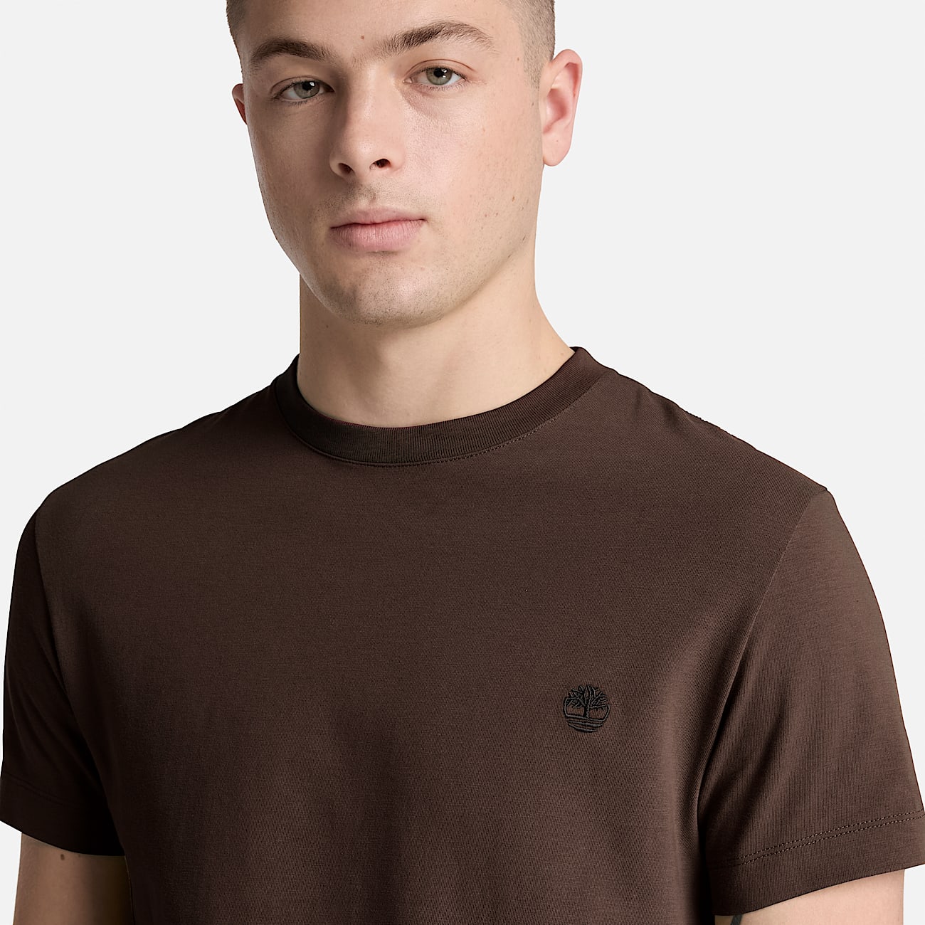 Dunstan River Slim ShortSleeve TShirt for Men in Dark Brown TBL Brown ALT3