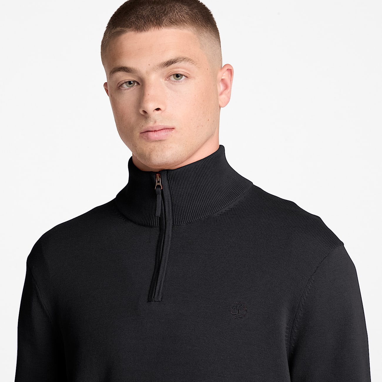 Jersey de algodn con cremallera de 14 Williams River para hombre en negro TBL negro ALT3