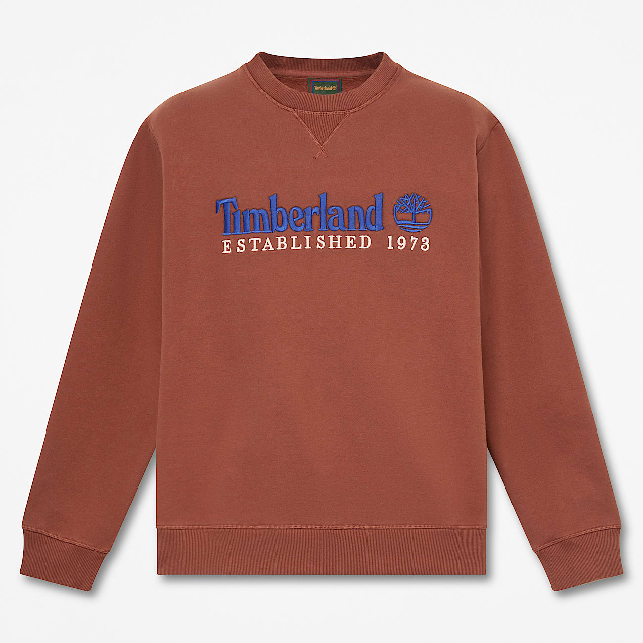Established 1973 Embroidered Logo Crew Sweatshirt for Men in Brown TBL Brown HERO
