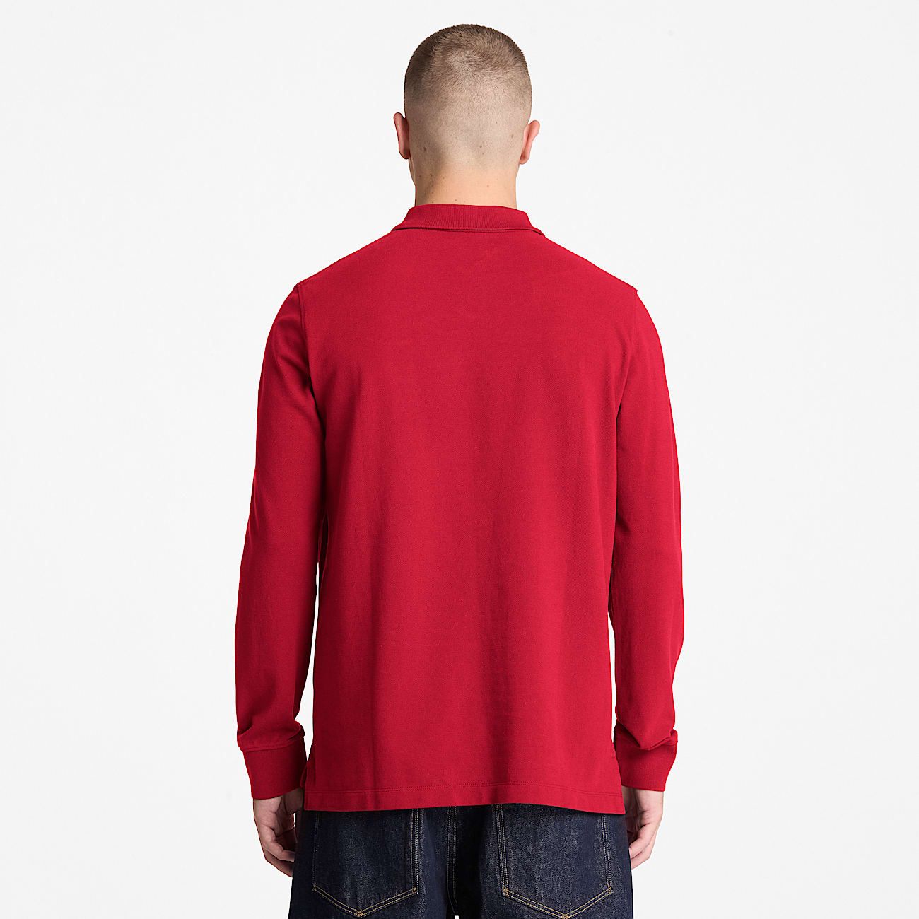 Millers River LongSleeve Polo for Men in Red TBL Red ALT8