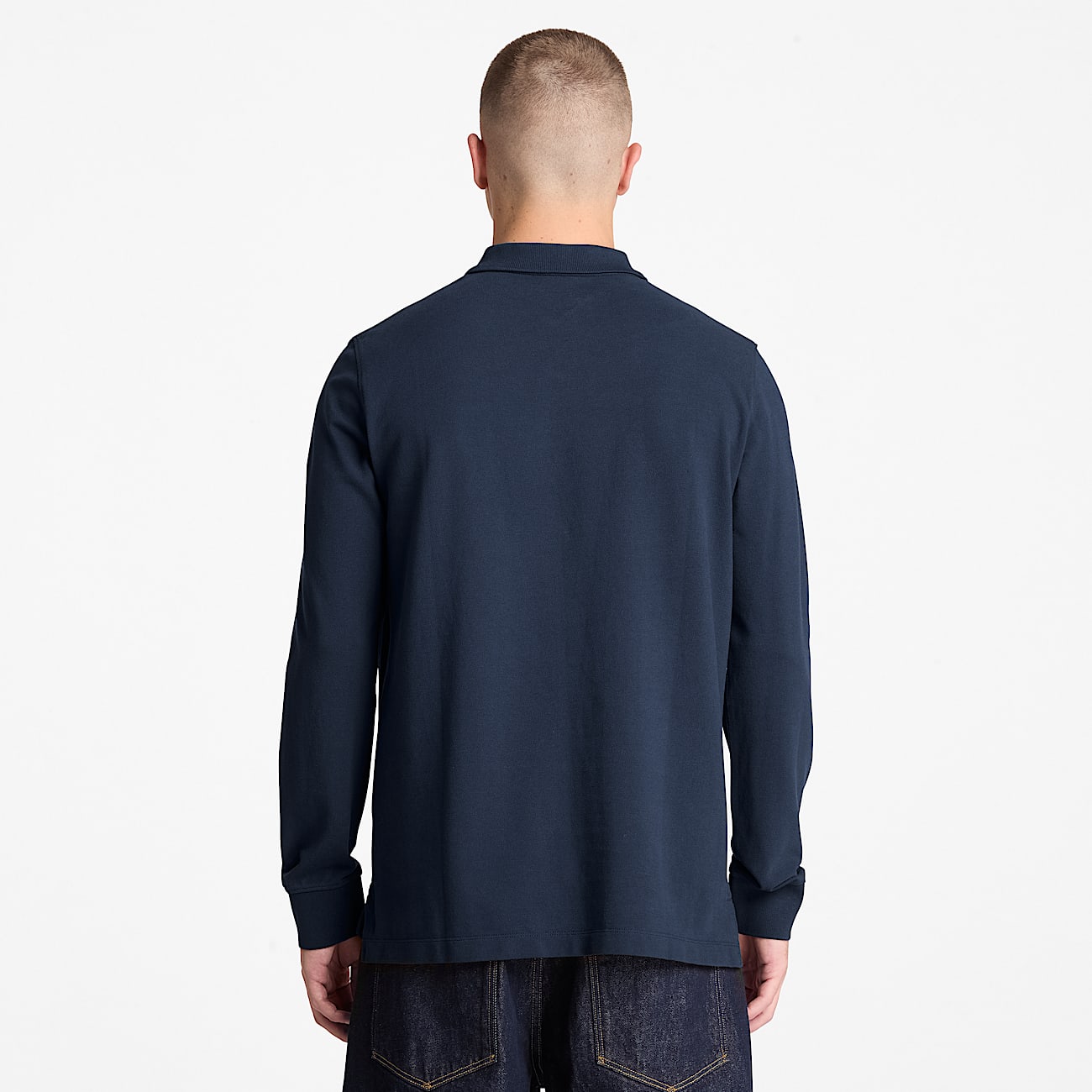 Millers River LongSleeve Polo for Men in Dark Blue TBL Blue ALT8