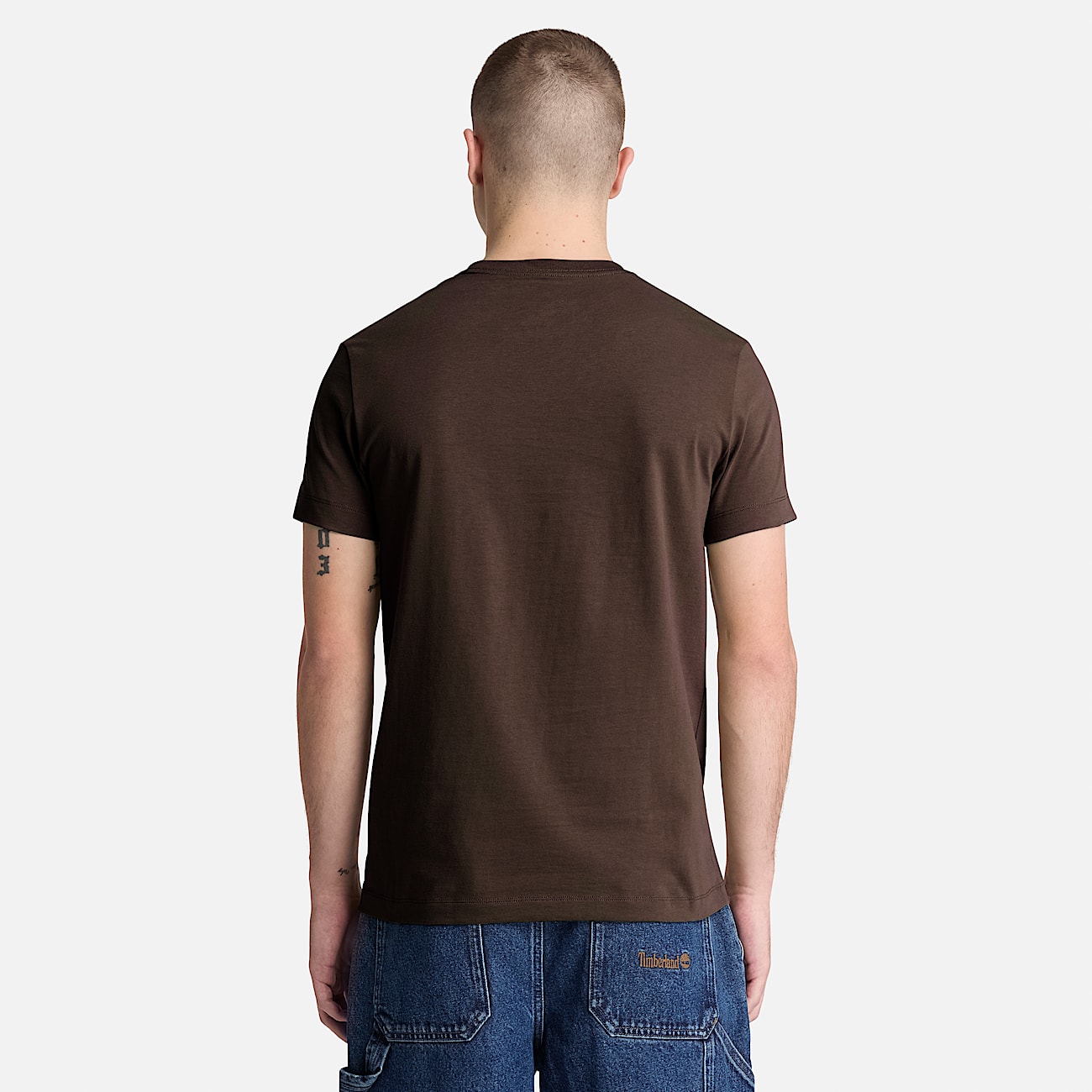 Dunstan River Slim ShortSleeve TShirt for Men in Dark Brown TBL Brown ALT8