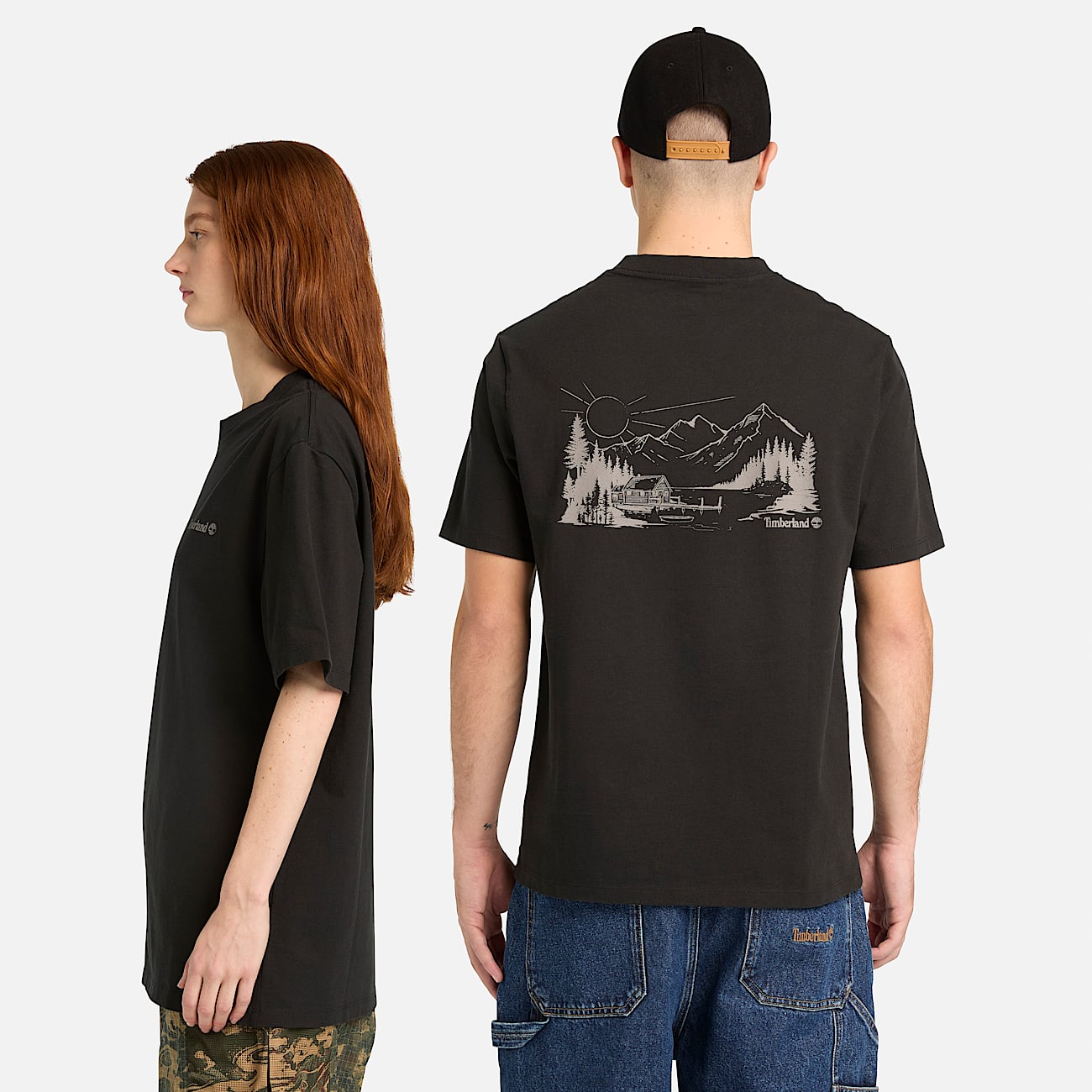 Tshirt unisexe  motif Lake House en noir TBL noir ALT1