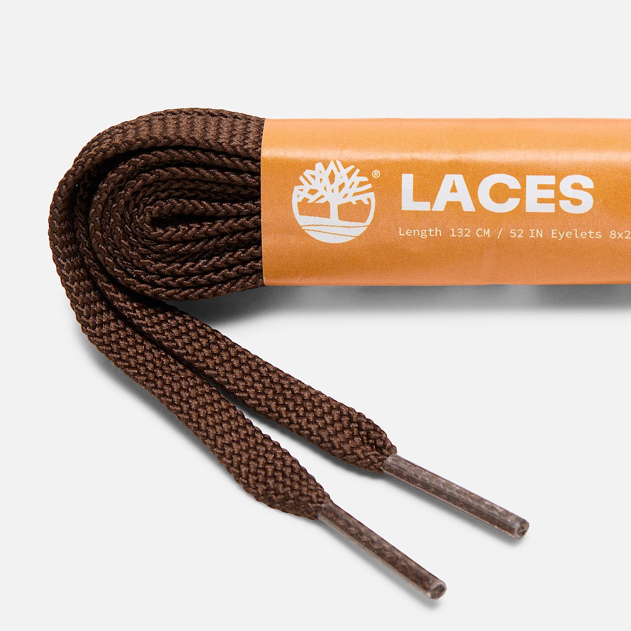 Lacets plats en polyester de 52 pouces marron TBL marron ALT2