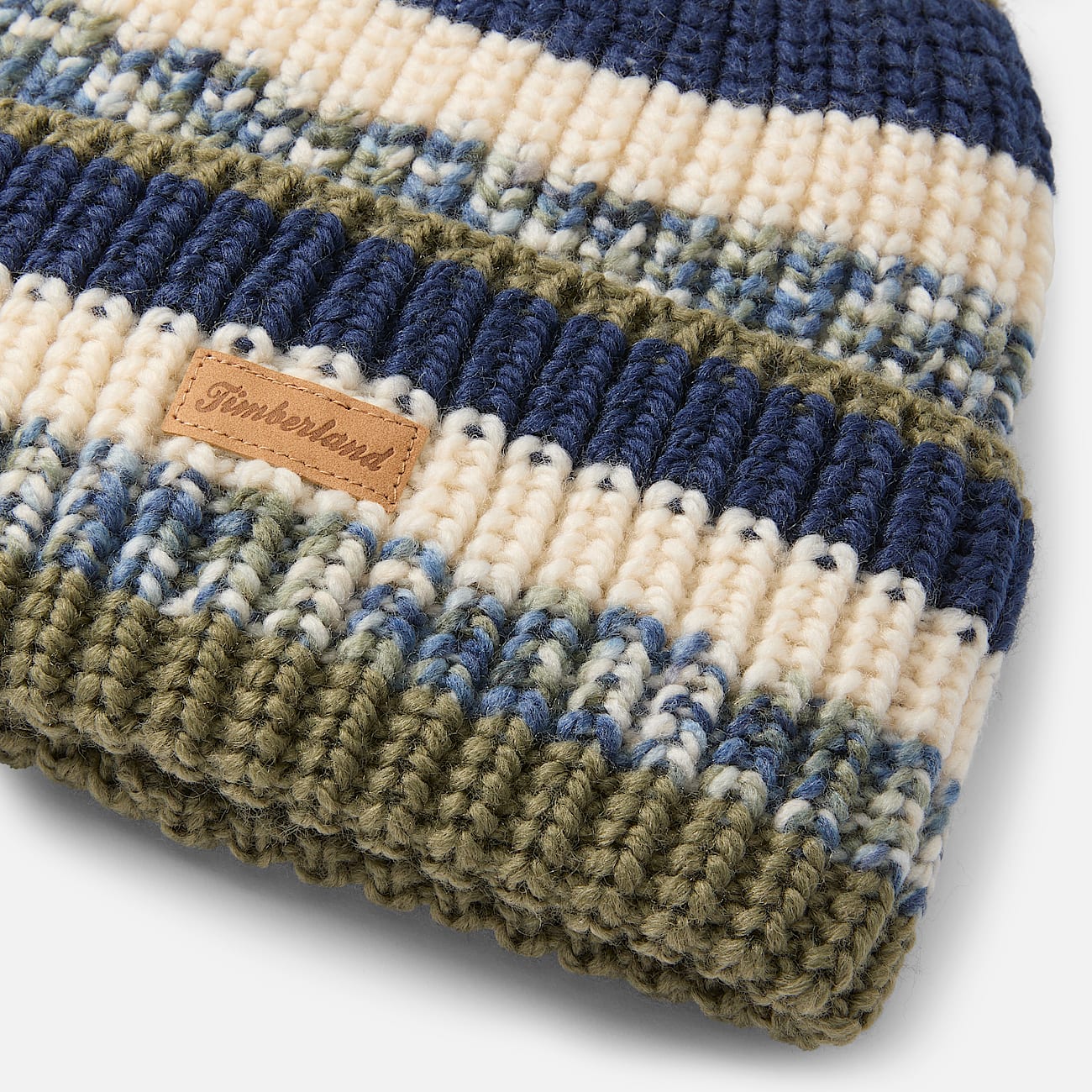 Chunky Knit Pom Beanie for Women in Green TBL Green ALT1
