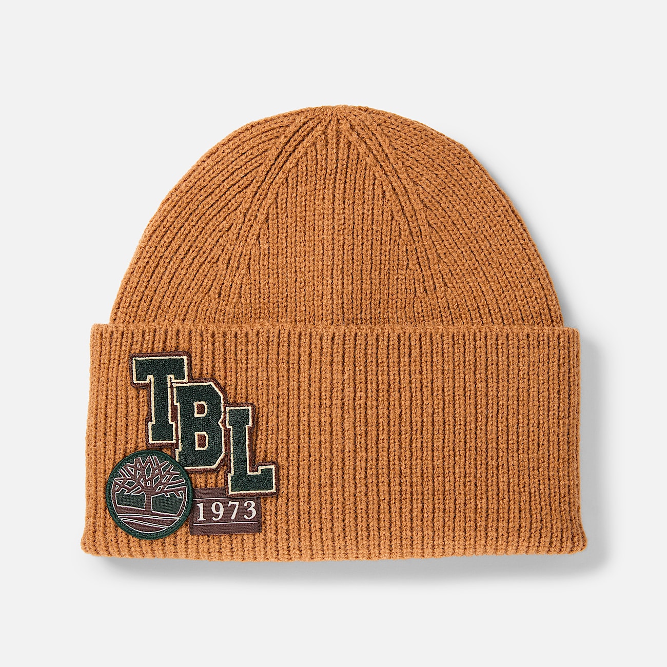 Layered Patch Beanie for Men in Yellow TBL Yellow HERO