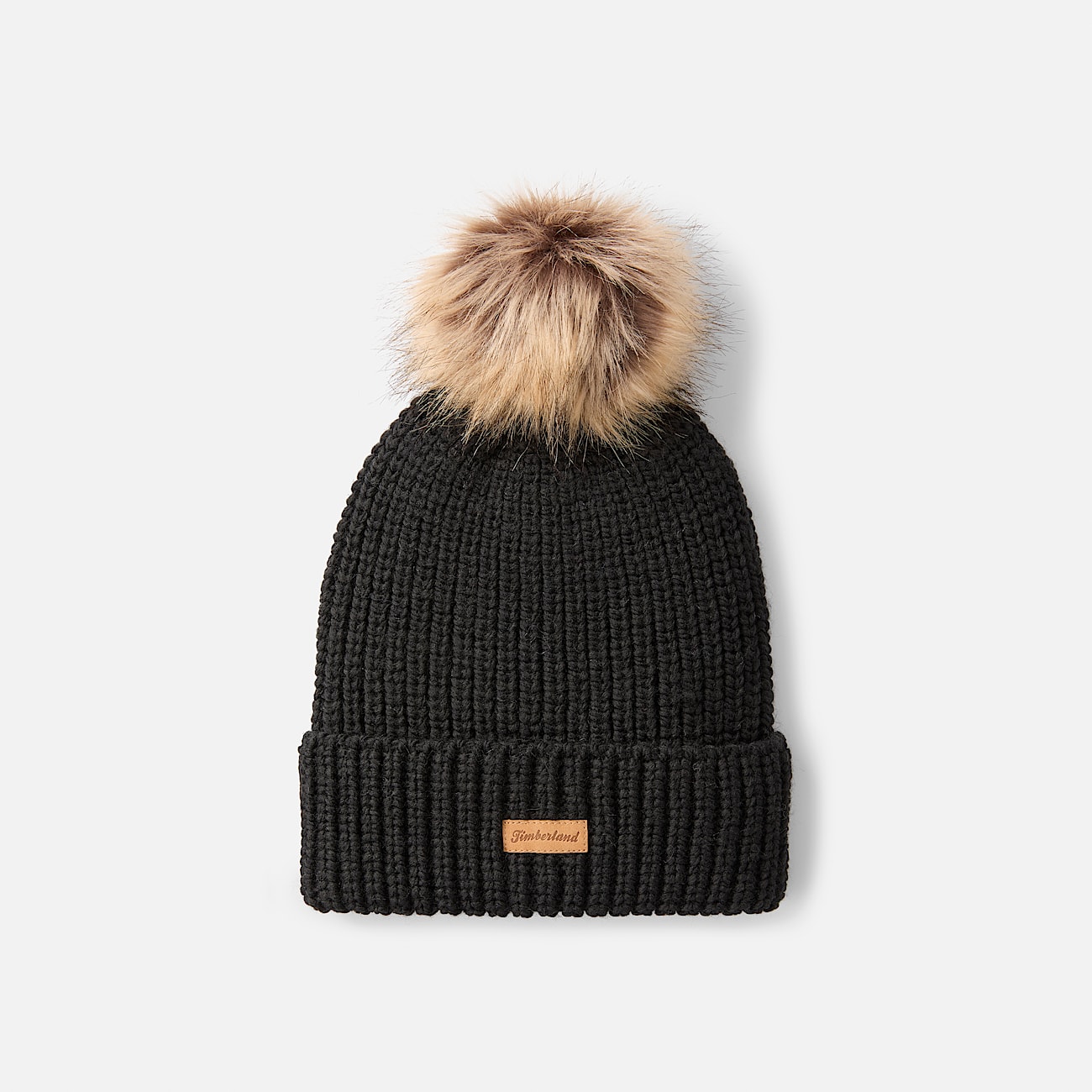 Grob gestrickte Mtze mit Bommel fr Damen in Schwarz TBL Schwarz HERO