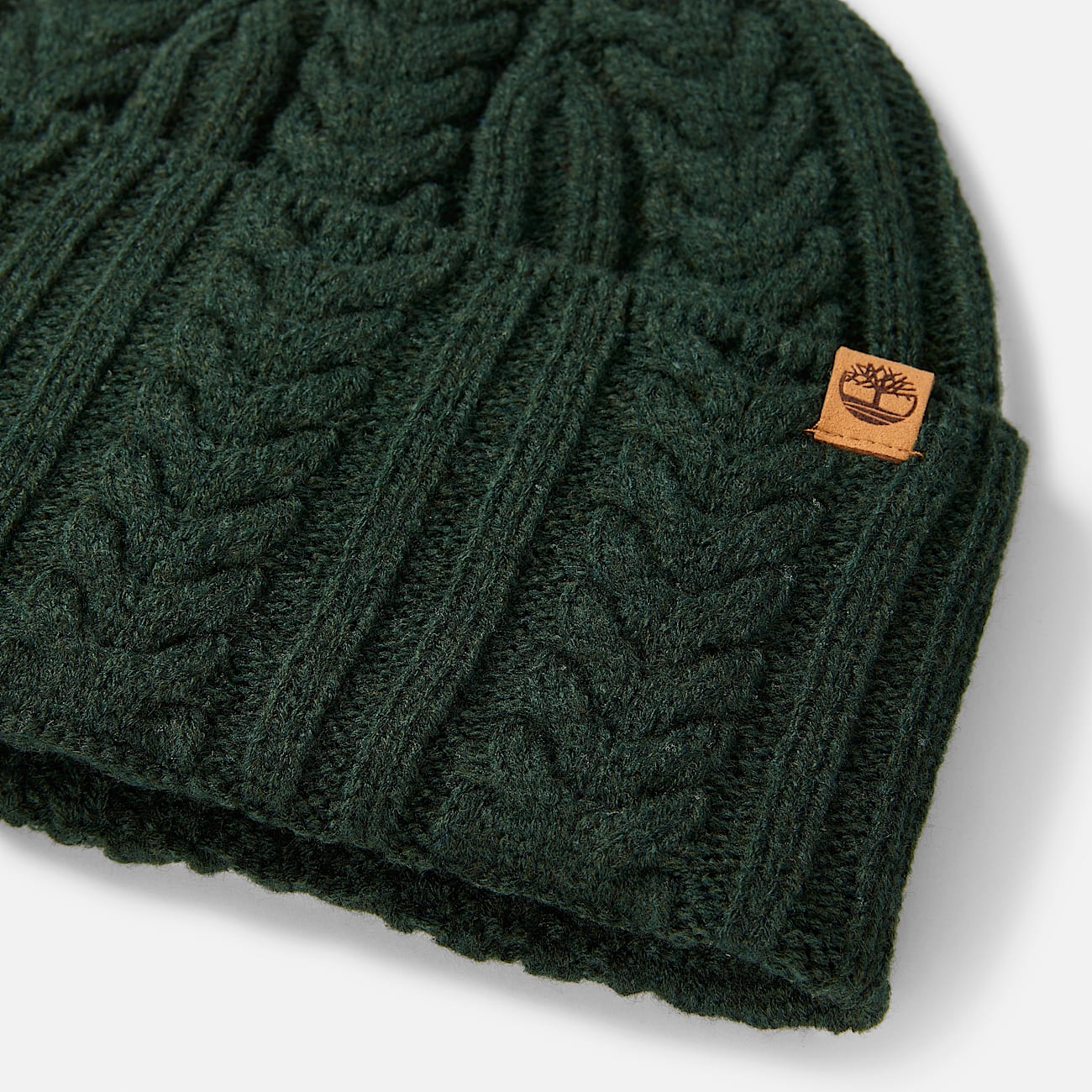 Cable Beanie for Women in Dark Green TBL Green ALT1