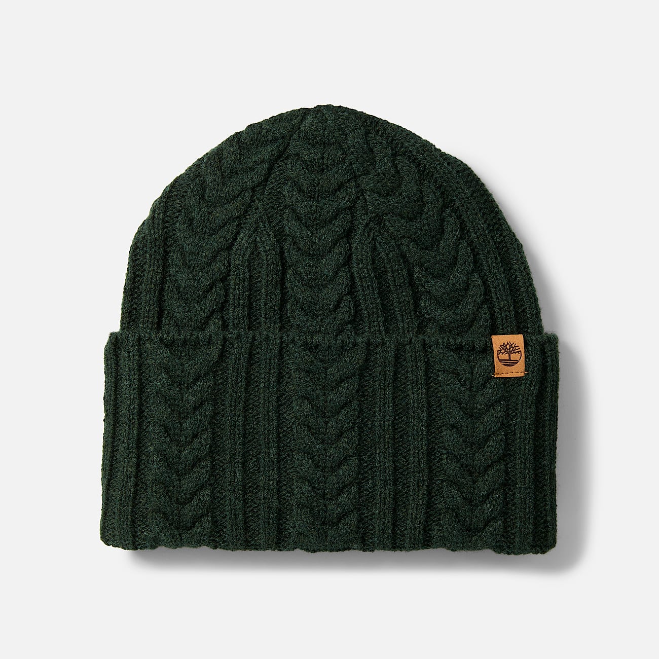 Cable Beanie for Women in Dark Green TBL Green HERO