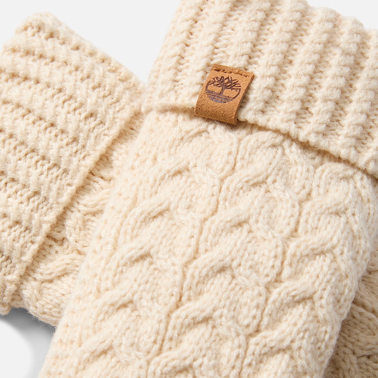 Cable Mitten for Women in Beige TBL Beige ALT1