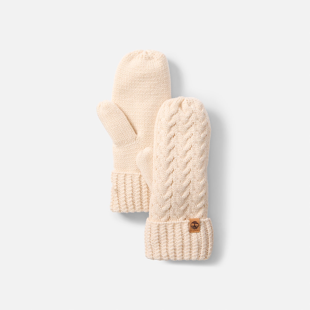 Cable Mitten for Women in Beige TBL Beige HERO