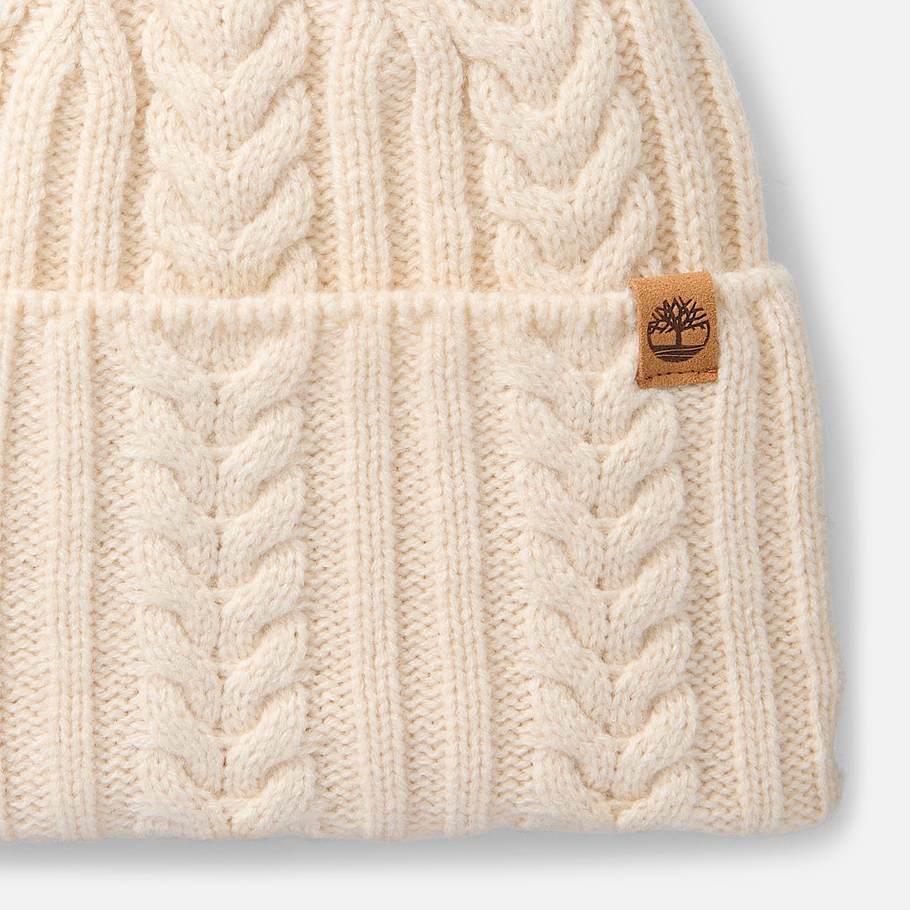 Cable Beanie for Women in White TBL White ALT2