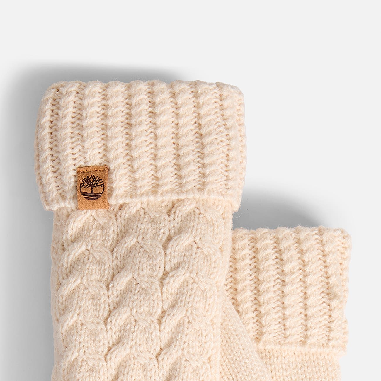 Cable Mitten for Women in Beige TBL Beige ALT2