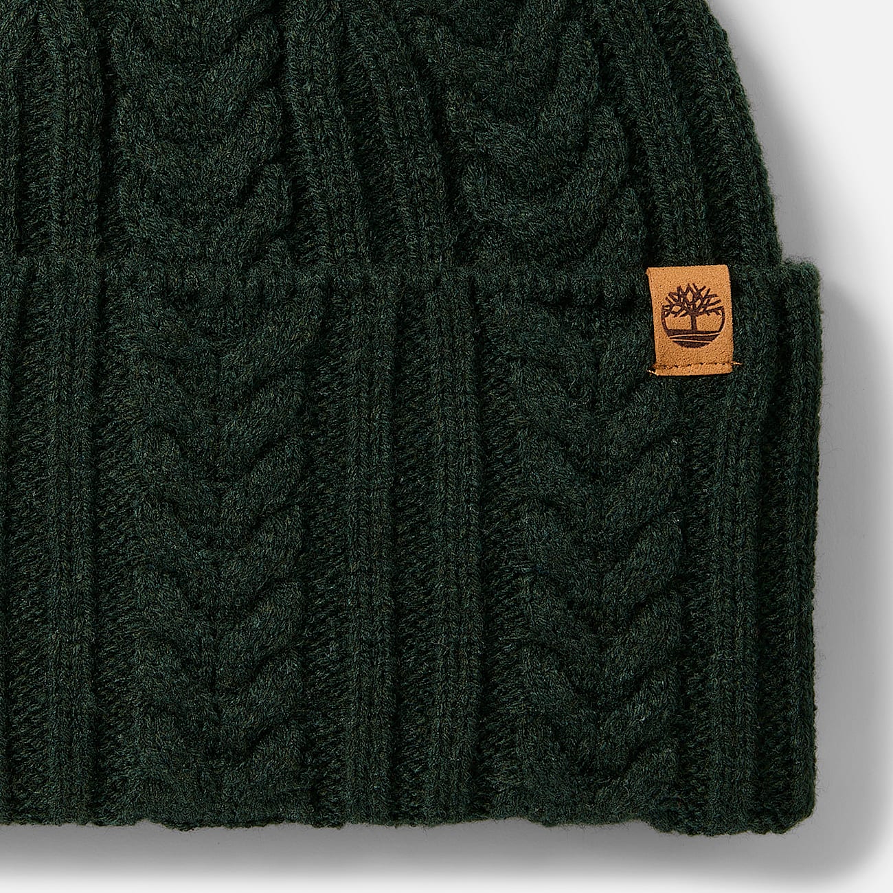 Cable Beanie for Women in Dark Green TBL Green ALT2