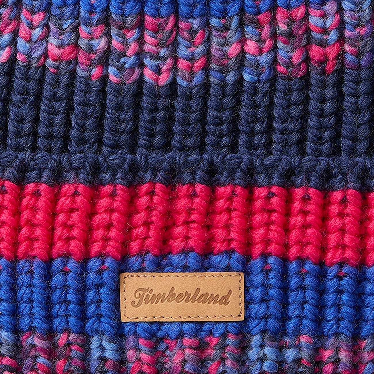 Chunky Knit Pom Beanie fr dam i bl TBL Bl ALT2