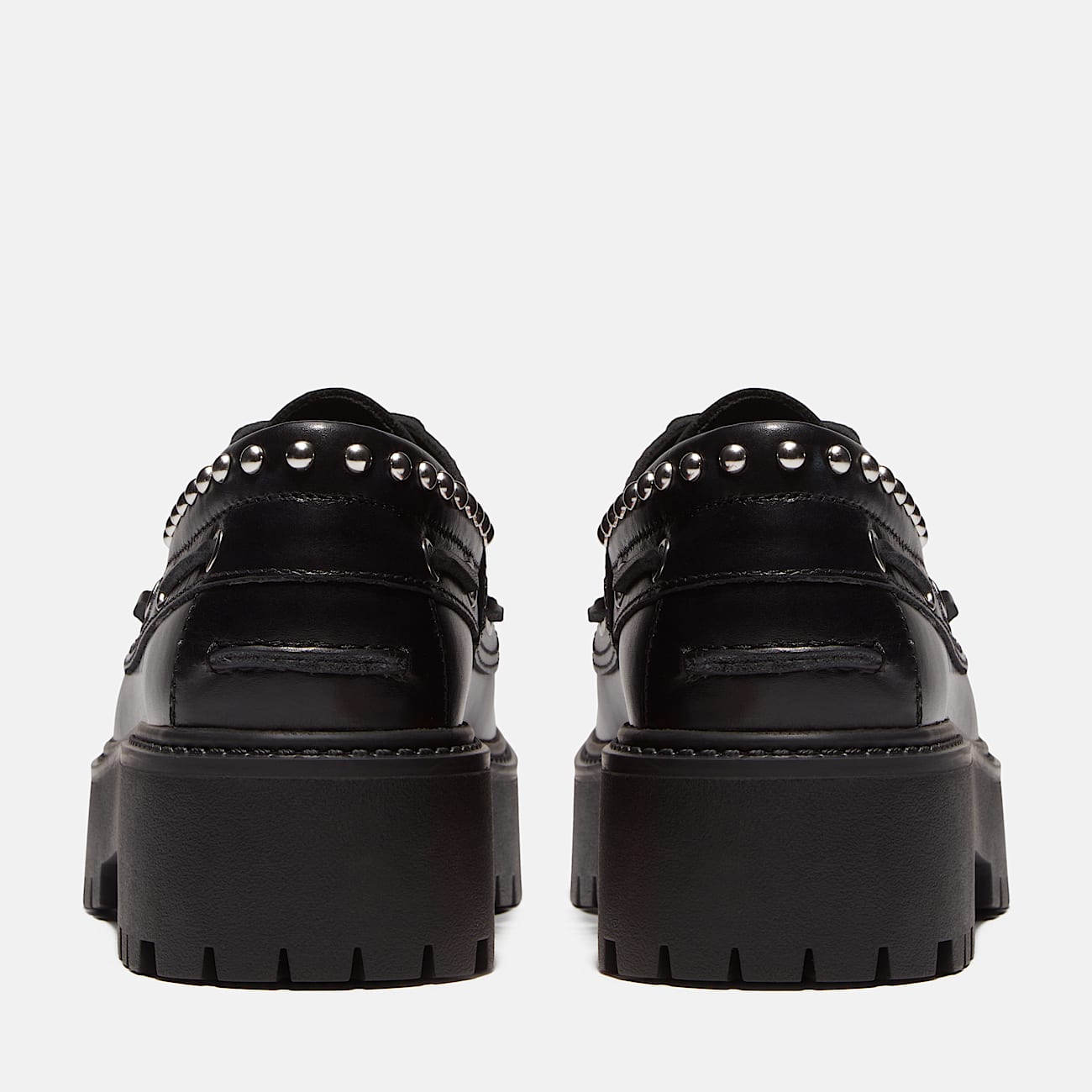 Stone Street Platform Boat Shoe for Women in Black TBL Black ALT5