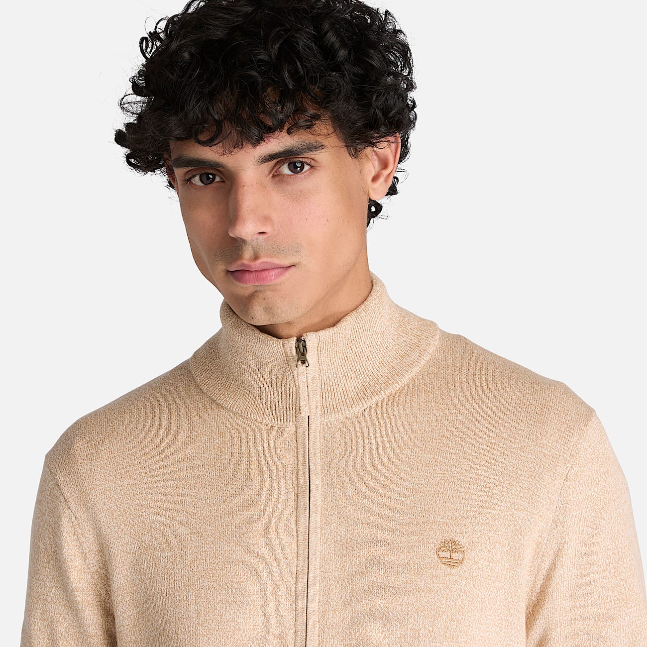 Williams River Cotton FullZip Jumper for Men in Light Beige TBL Beige ALT3