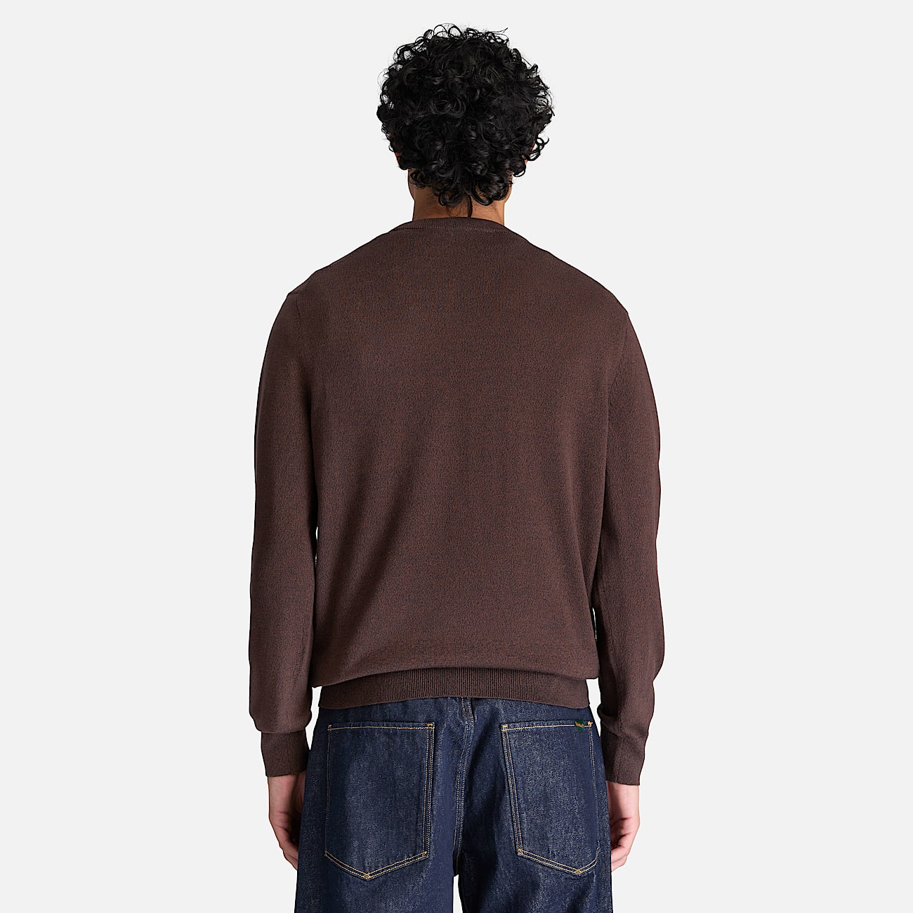 Williams River Cotton Crewneck Jumper for Men in Dark Brown TBL Brown ALT8