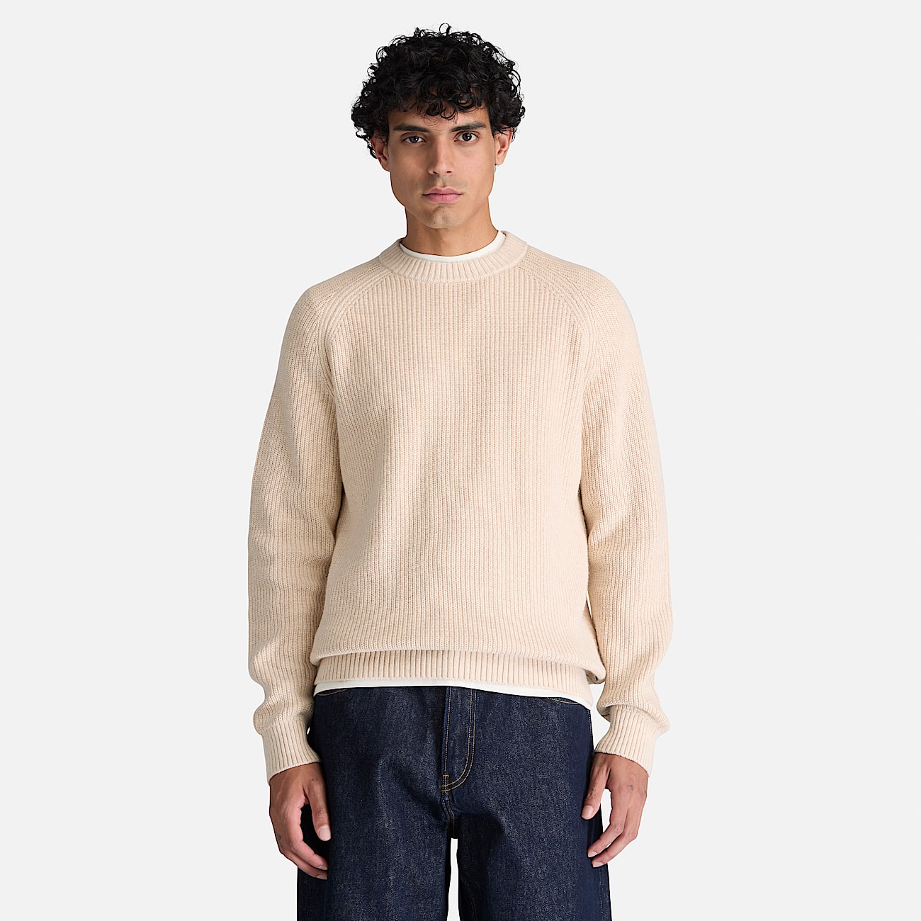 Baumwollpullover mit Rundhalsausschnitt fr Herren in Hellbeige TBL Beige ALT1