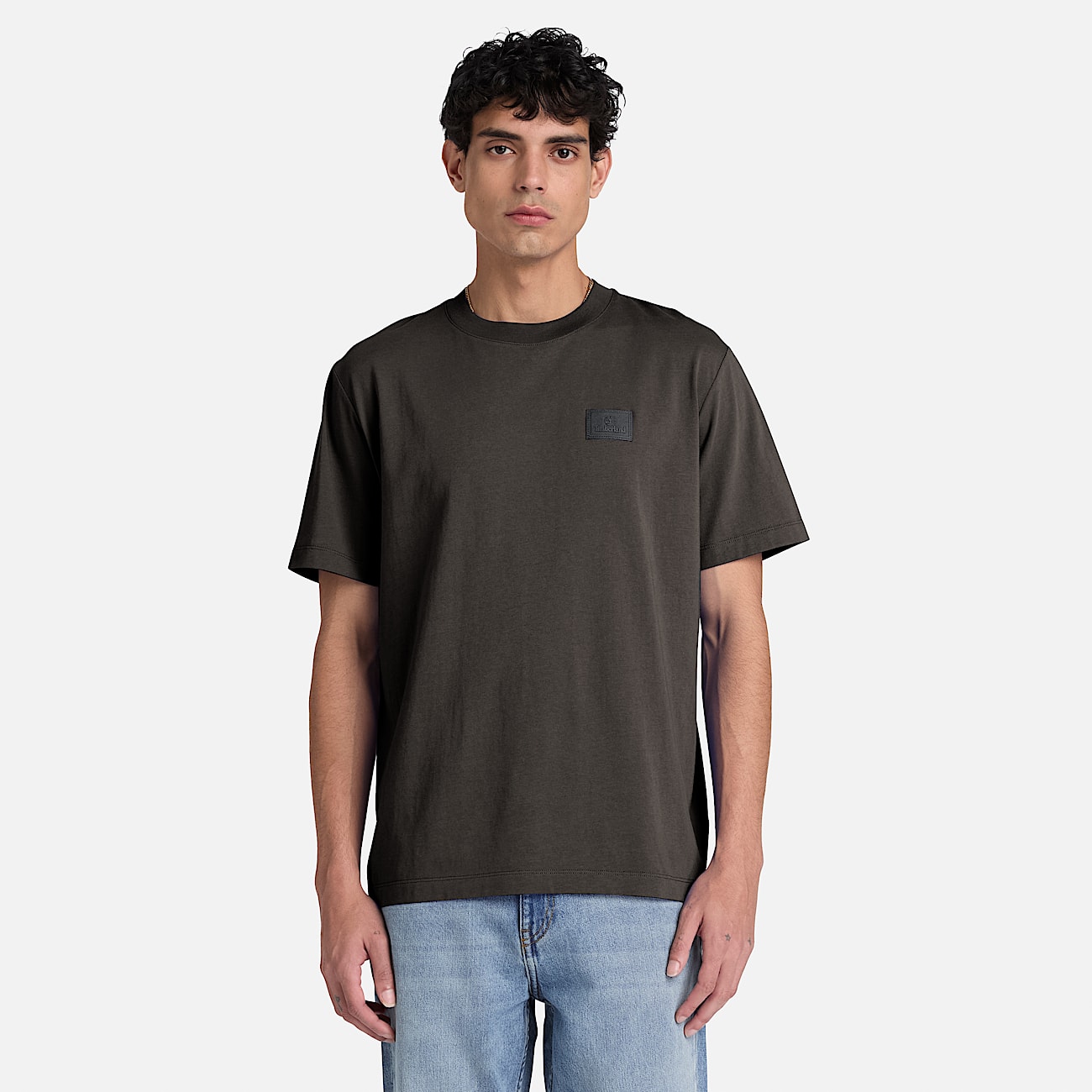 Tshirt  manches courtes et cusson en silicone pour homme en noir TBL noir ALT1