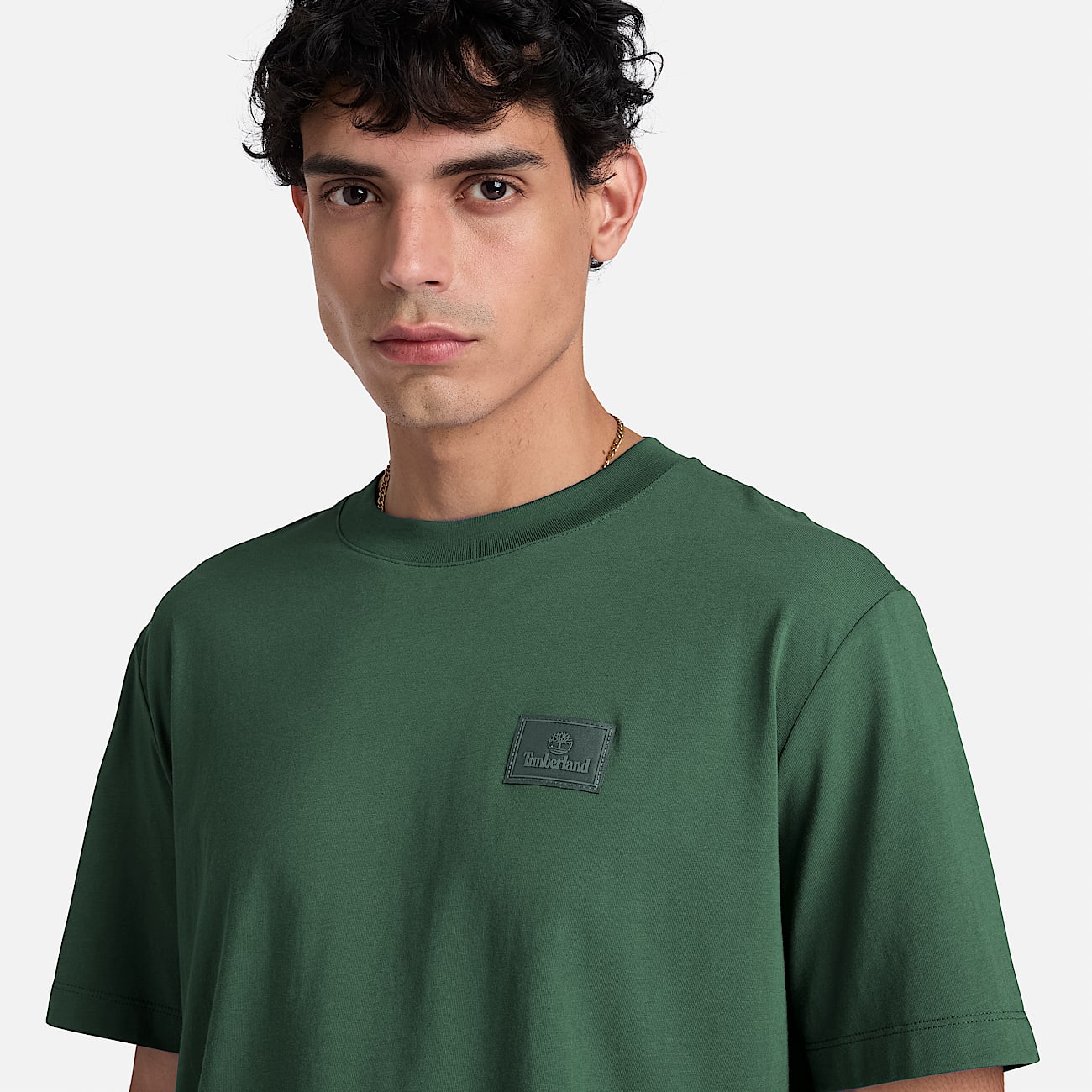 Silicon Badge ShortSleeve TShirt fr herr i mrkgrn TBL Grn ALT3