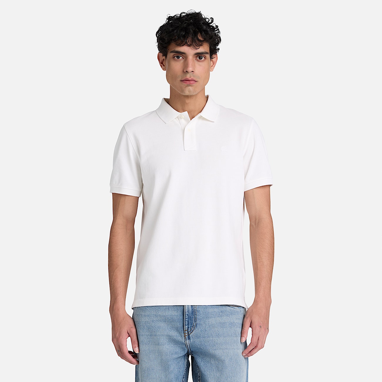 Polo de manga corta Millers River para hombre en blanco TBL blanco ALT1