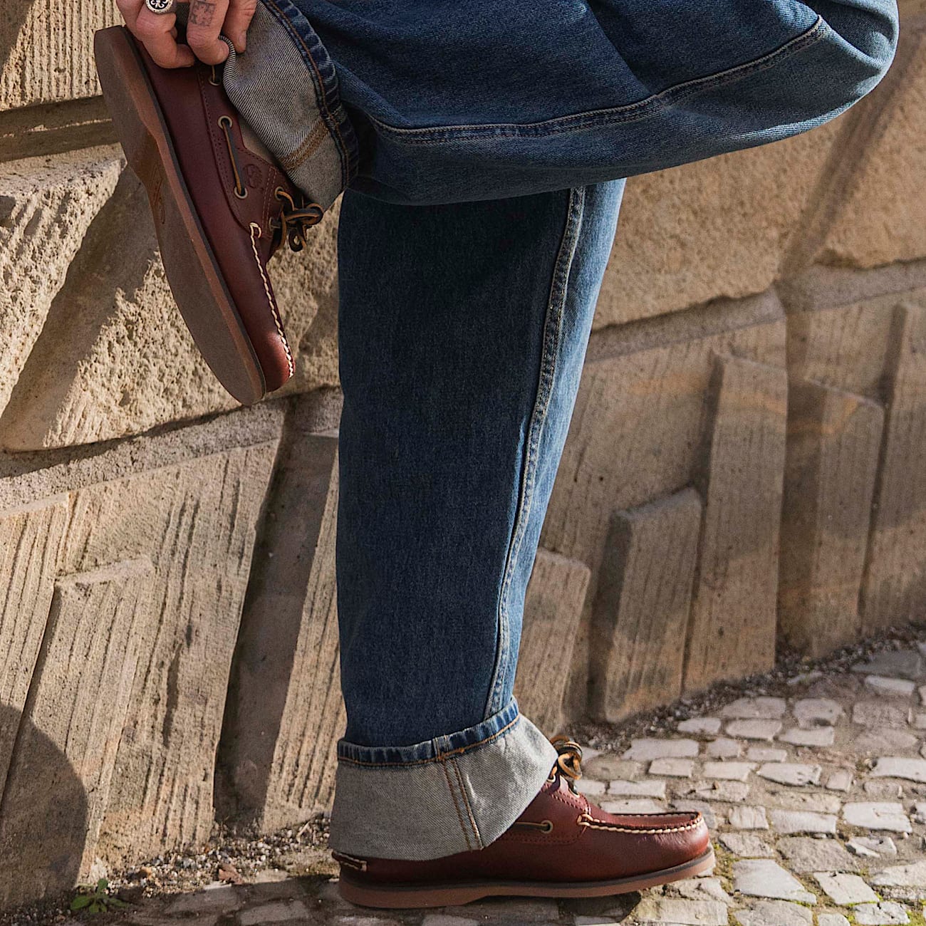Classic 2-Eye Boat Shoe for Men in Brown