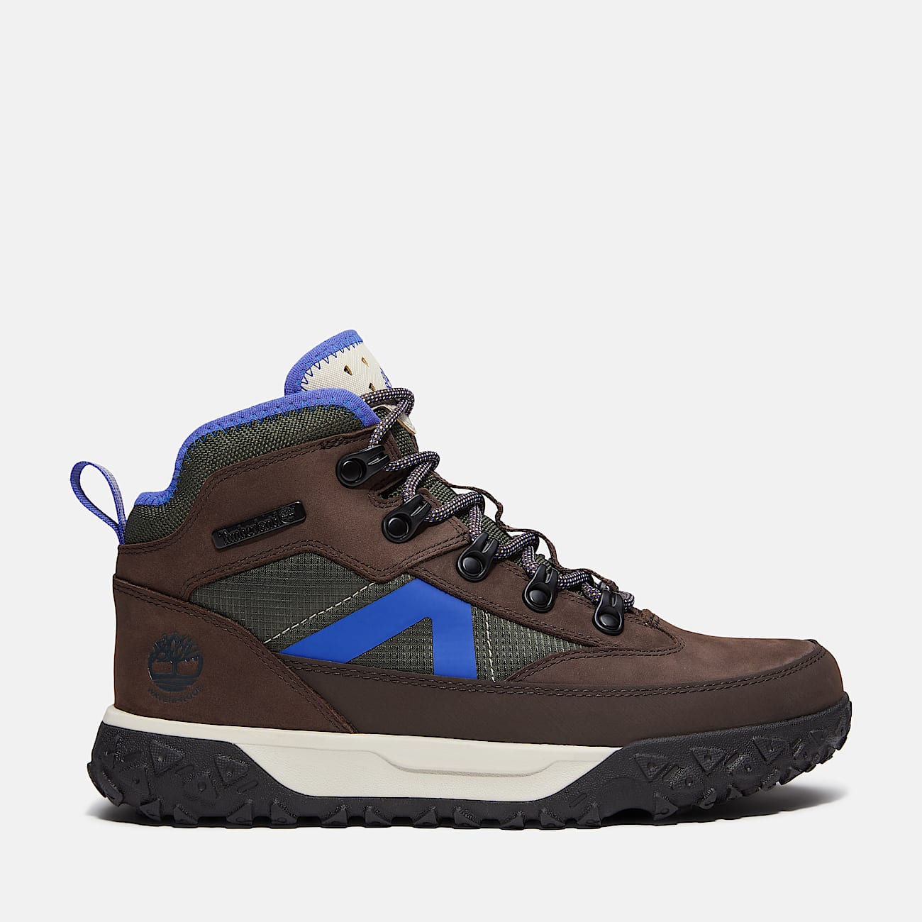 Greenstride Motion 6 Mid Waterproof Trainer for Junior in Dark BrownDark Green TBL Brown HERO