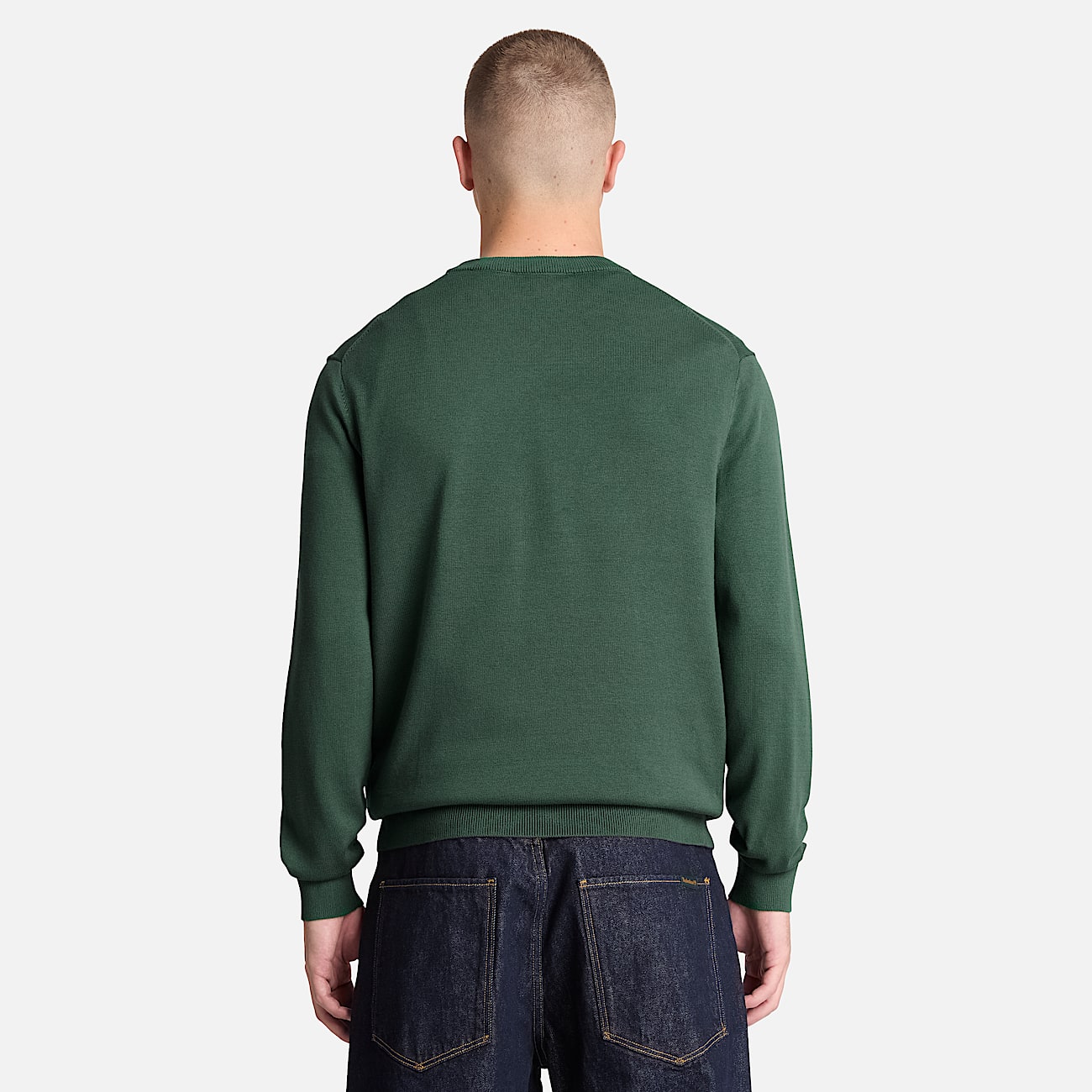 Williams River Cotton Crewneck Jumper for Men in Green TBL Green ALT8