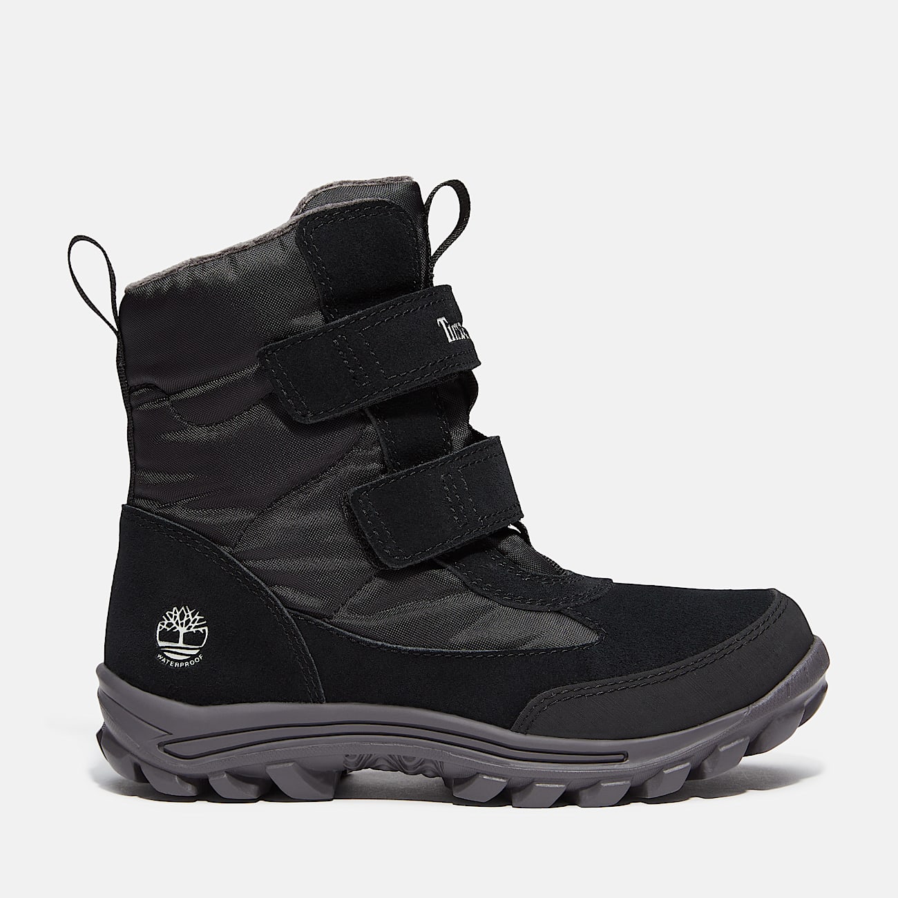 Chillberg HookandLoop Snow Boot for Youth in Black TBL Black HERO