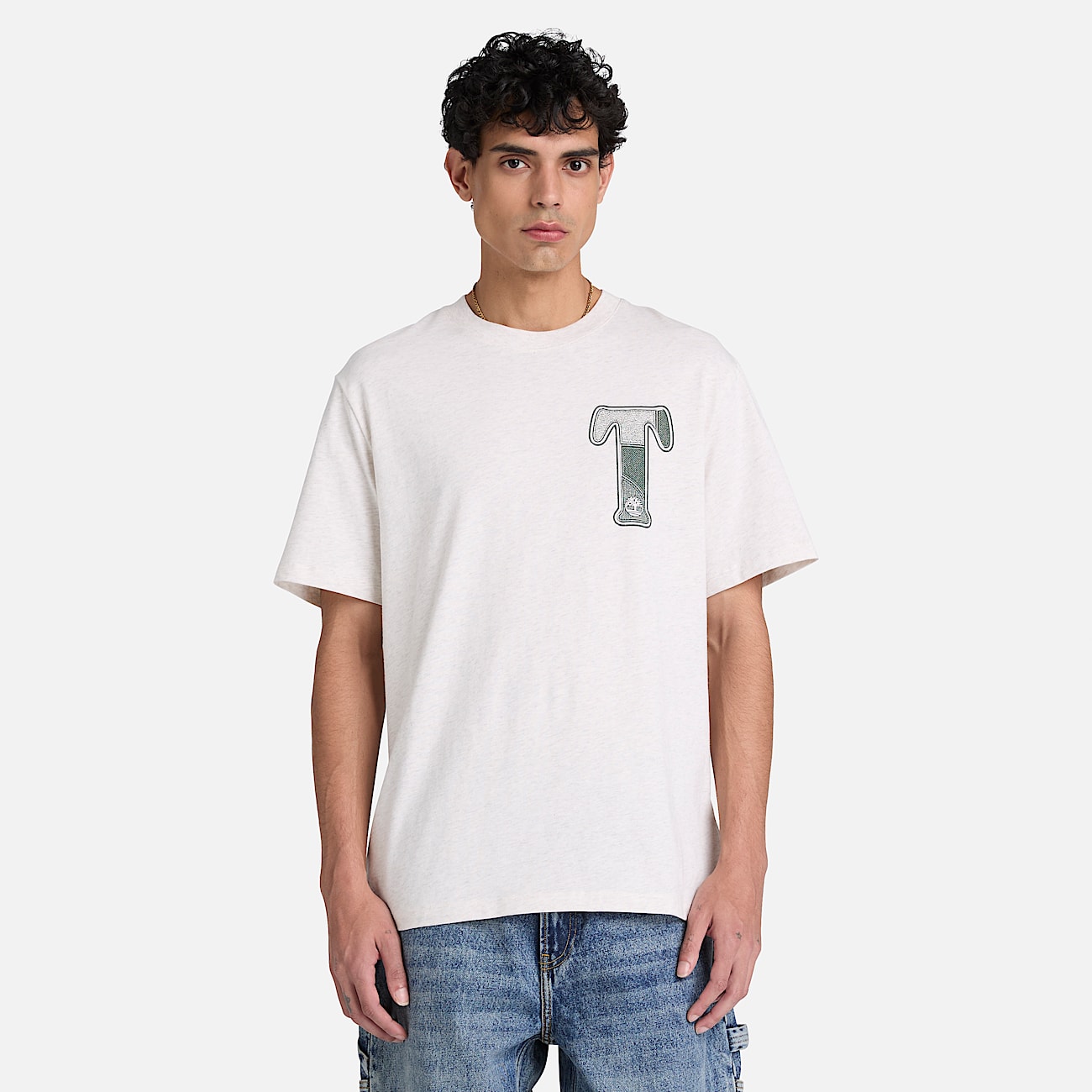 Patchwork KurzarmTShirt mit Grafik fr Herren in Hellbeige TBL Beige ALT8