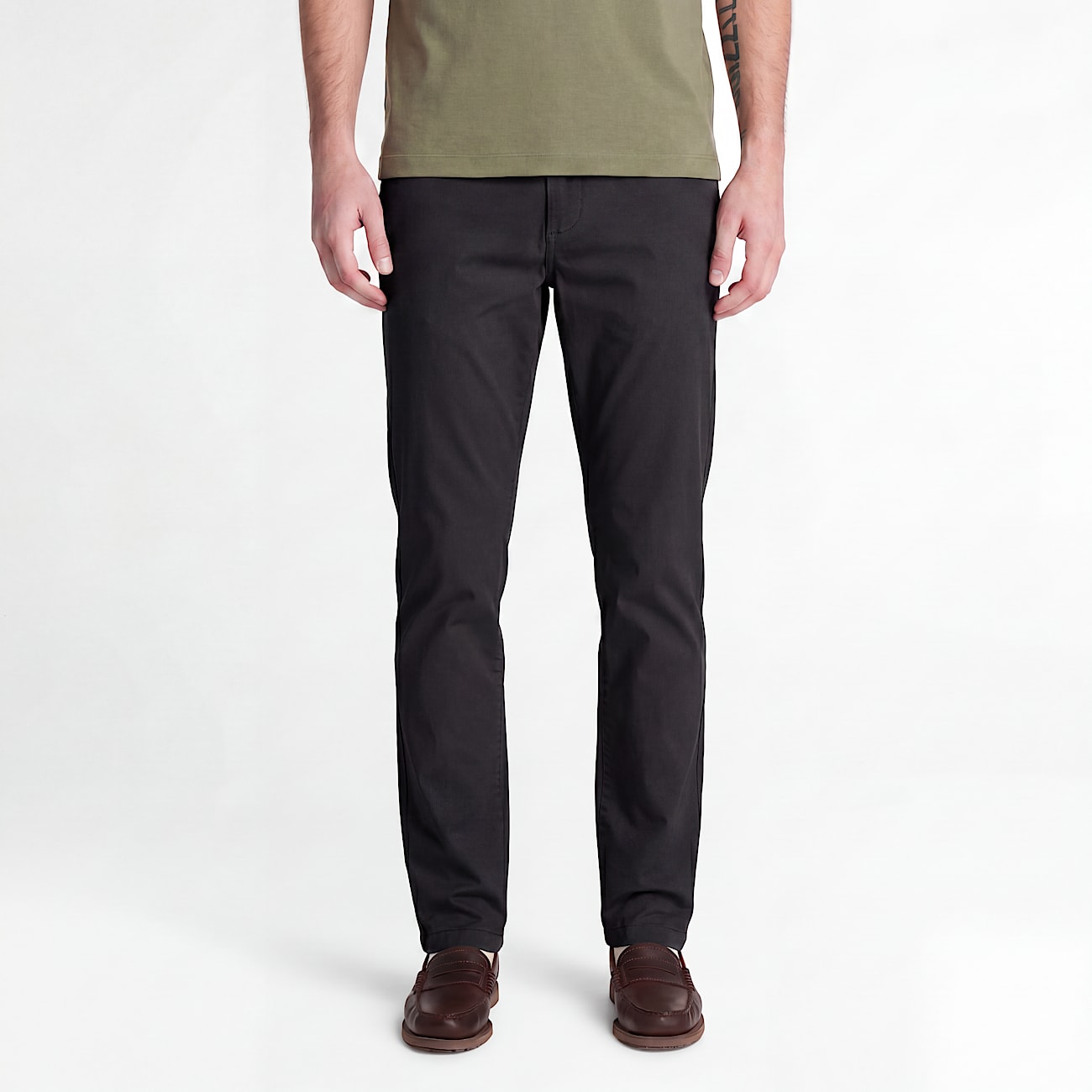 Claremont Slim Twill Chino Trouser for Men in Black TBL Black ALT1
