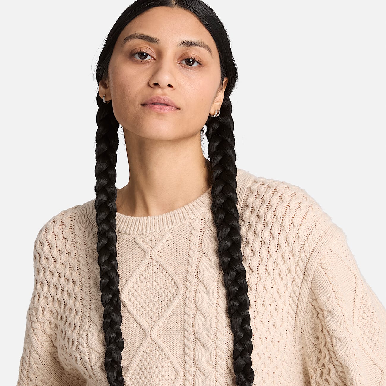 Phillips Brook Rundhalspullover mit Zopfmuster fr Herren in Hellbeige TBL Beige ALT4