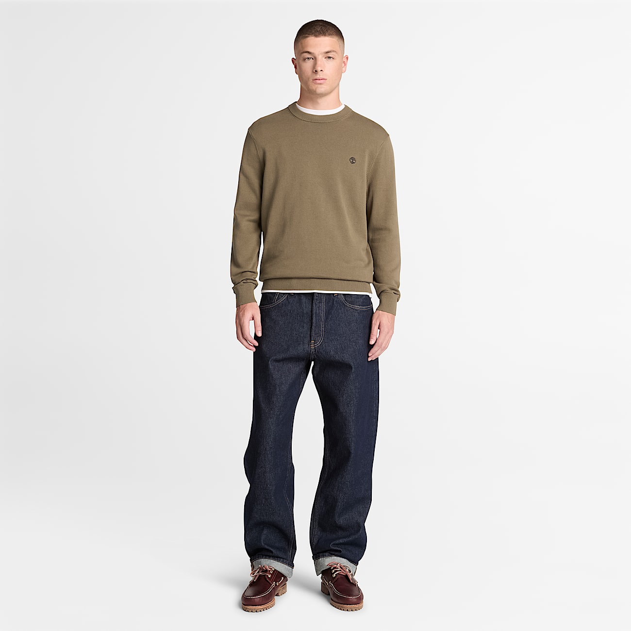 Williams River trje i bomuld med rund hals til mnd i mrkegrn TBL No Color ALT2
