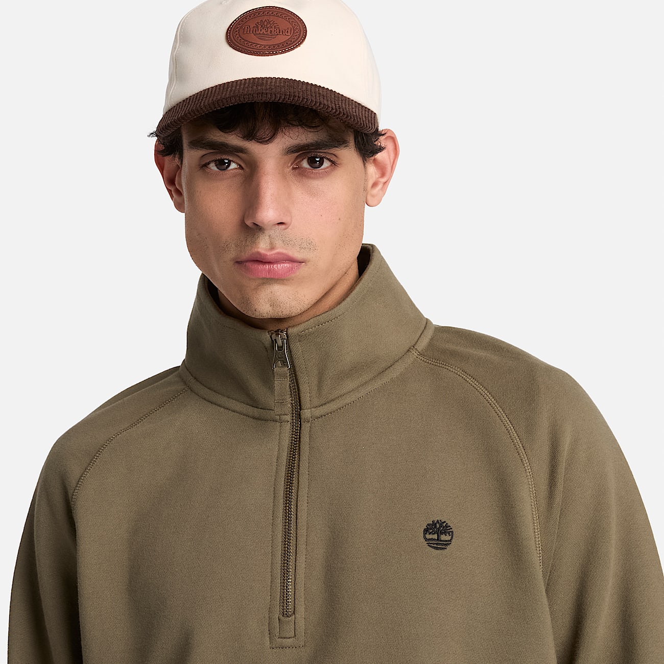 Exeter River Embroidered Logo QuarterZip Sweatshirt for Men in Dark Green TBL Green ALT3
