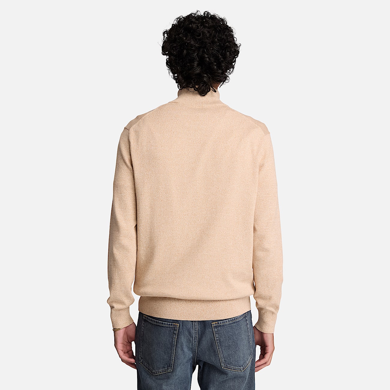 Williams River Cotton QuarterZip Jumper for Men in Light Beige TBL Beige ALT8