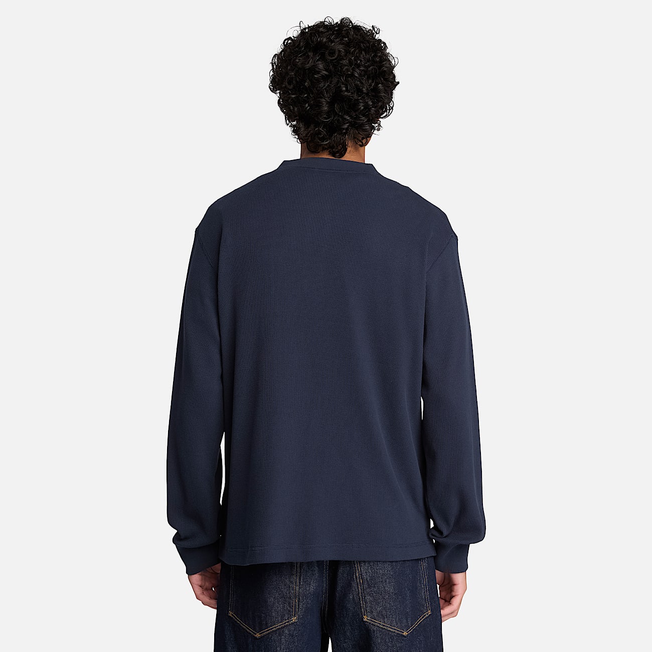 Langrmeliges Wharf River Polohemd mit Waffelstruktur fr Herren in Dunkelblau TBL Blau ALT8